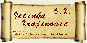 Velinka Krajinović vizit kartica